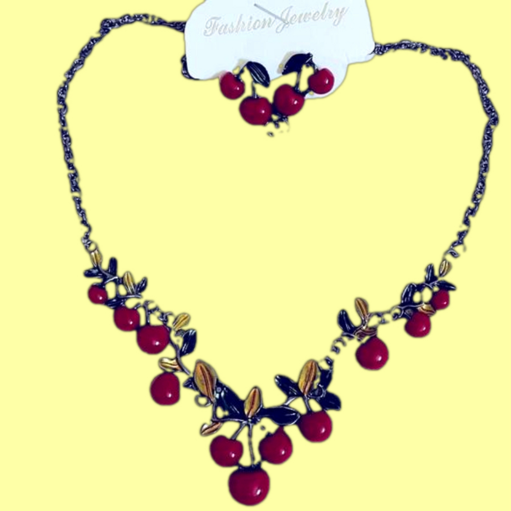 Lost in the 🔥 Kitschy Retro Cherry Jewelry - Picture 2 of 5
